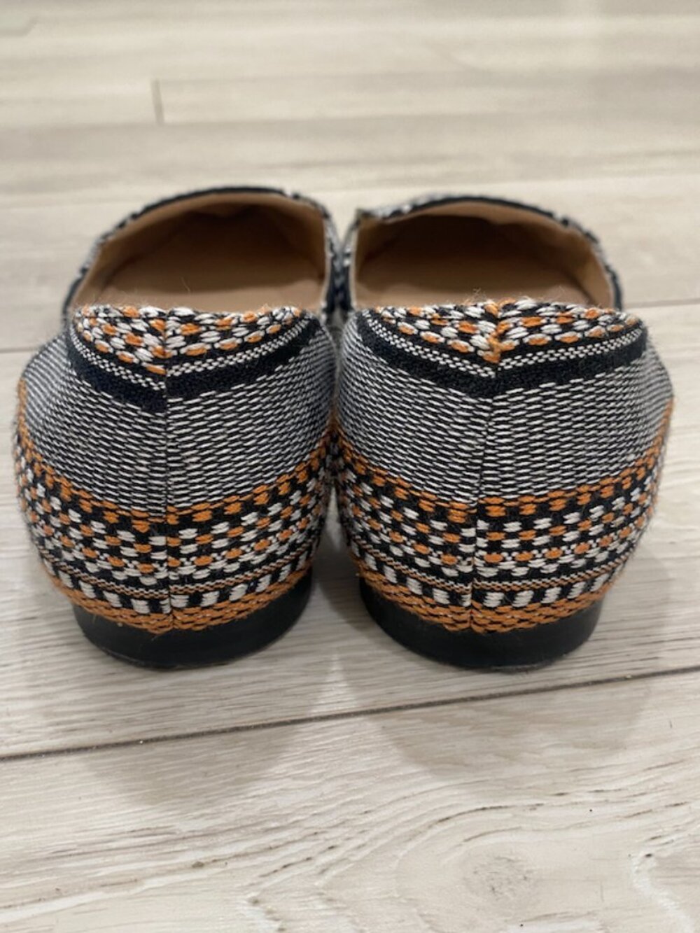 Isaac Mizrahi New York D'Orsay Flats Woven Pattern Pointed Toe Black Multi 7.5 - Picture 5 of 7